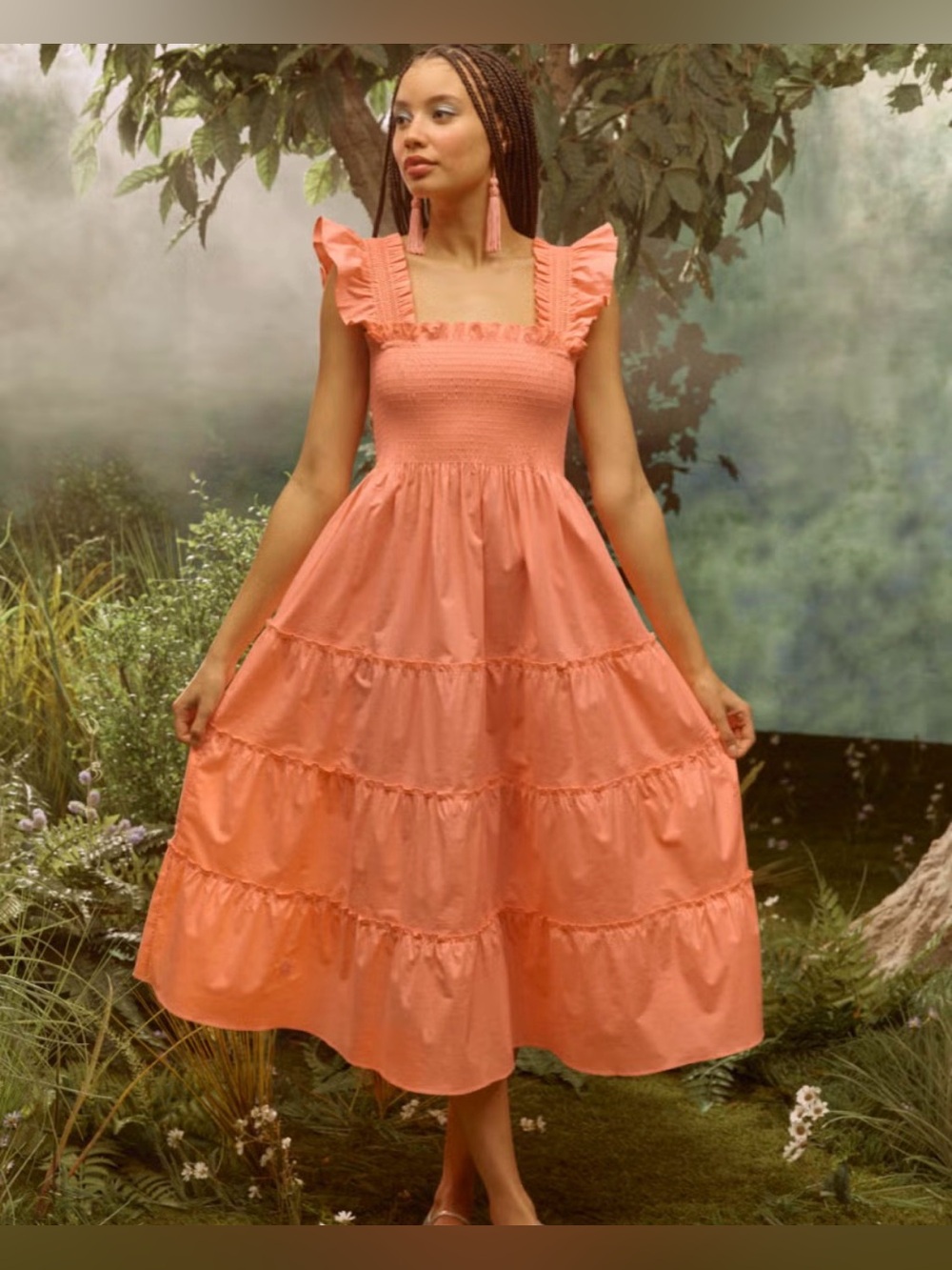 Hill House Ellie Nap Dress in coral S.